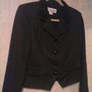 2PC Pablo Collection Black Suit Jacket & Skirt Set